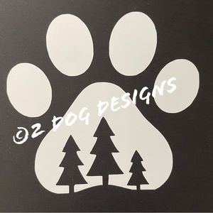 Paw Print Vinyl Decal Sticker Car Window Dog Pet Laptop Animals Outdoors Forest